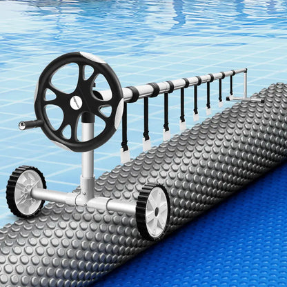 Aqua Buddy Pool Cover 600 Micron Solar Heat Blanket Ldpe 8x4.2m W/ 5.55m Roller
