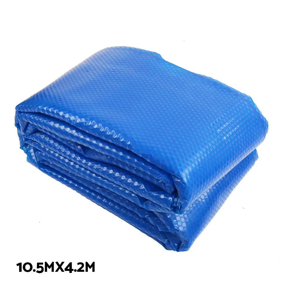 Aquabuddy Pool Cover 500 Micron 10.5x4.2m Swimming Solar Blanket 5.5m Blue Roller