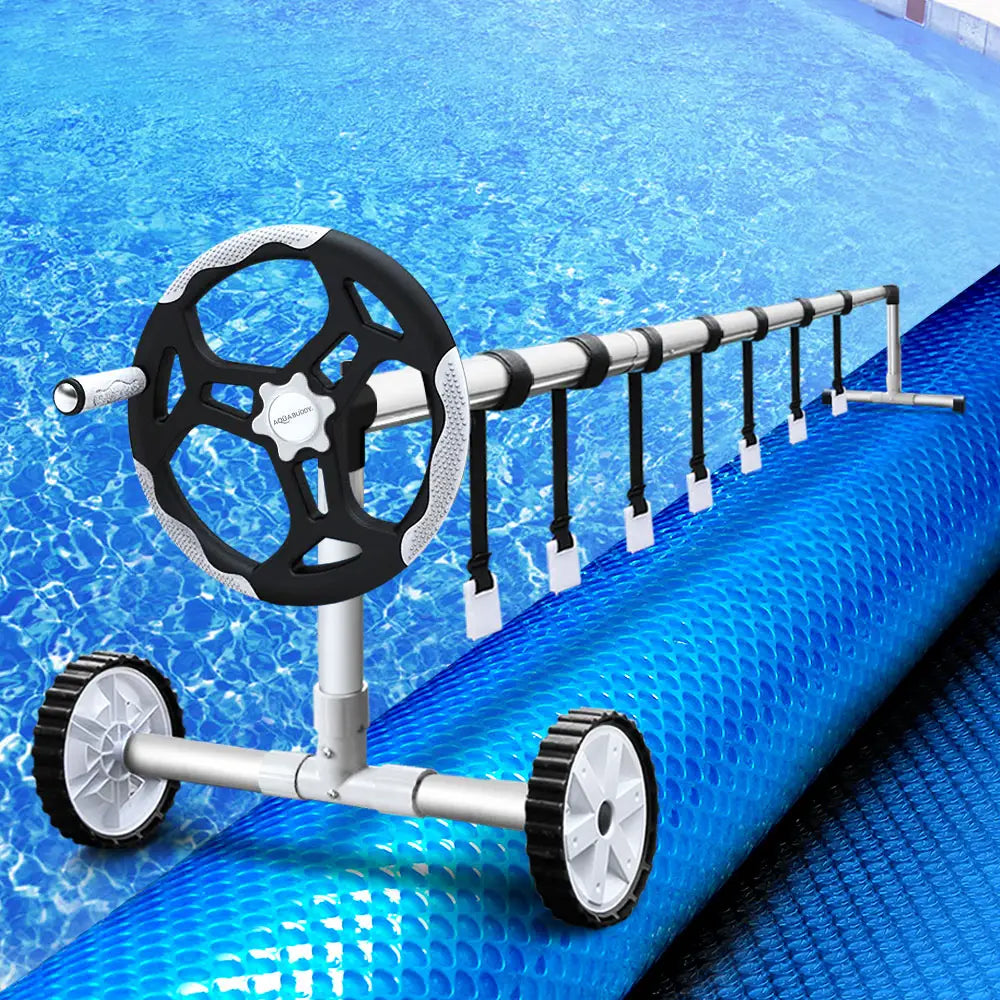 Aquabuddy Pool Cover 500 Micron 11x4.8m Blue Swimming Solar Blanket 5.5m Roller