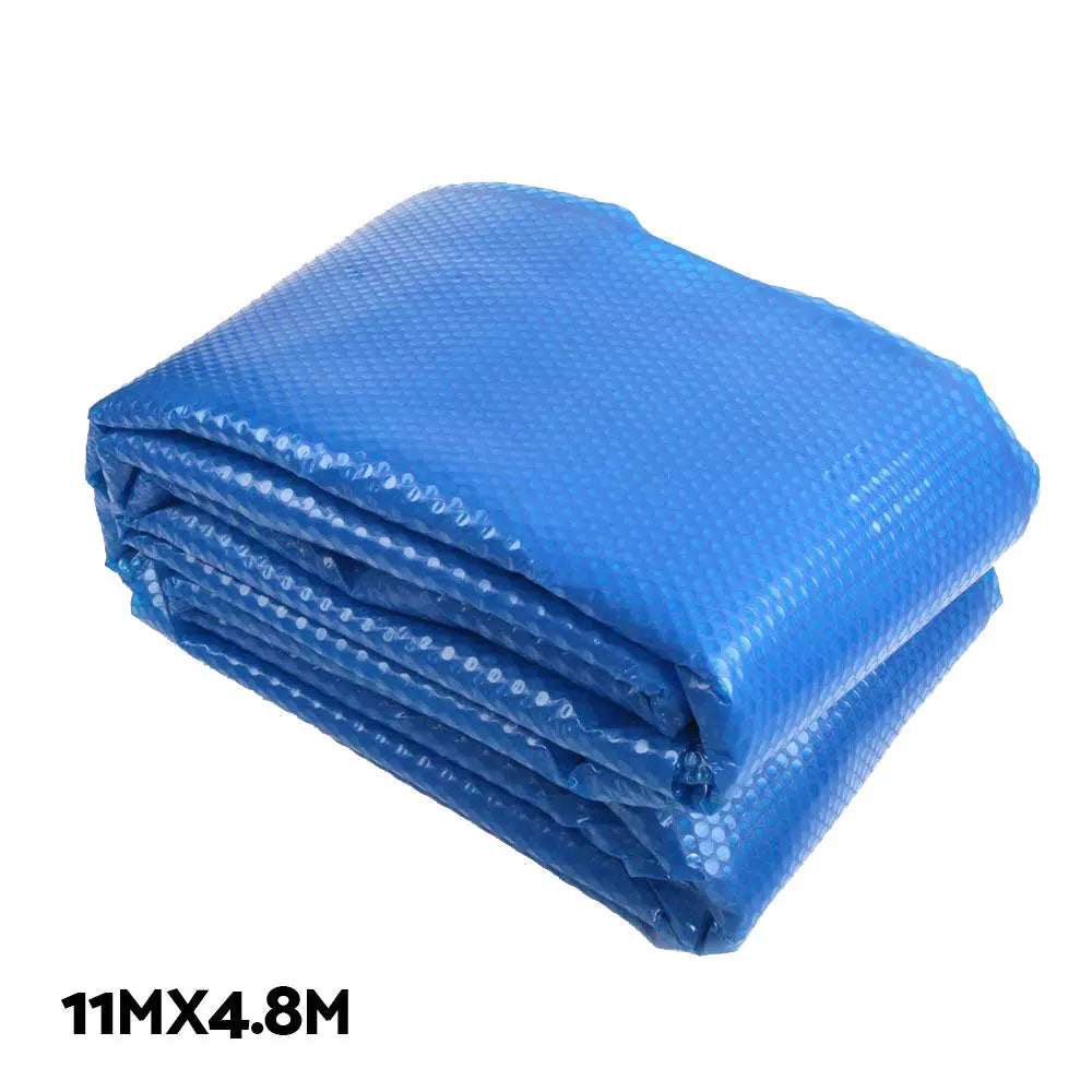 Aquabuddy Pool Cover 500 Micron 11x4.8m Blue Swimming Solar Blanket 5.5m Roller