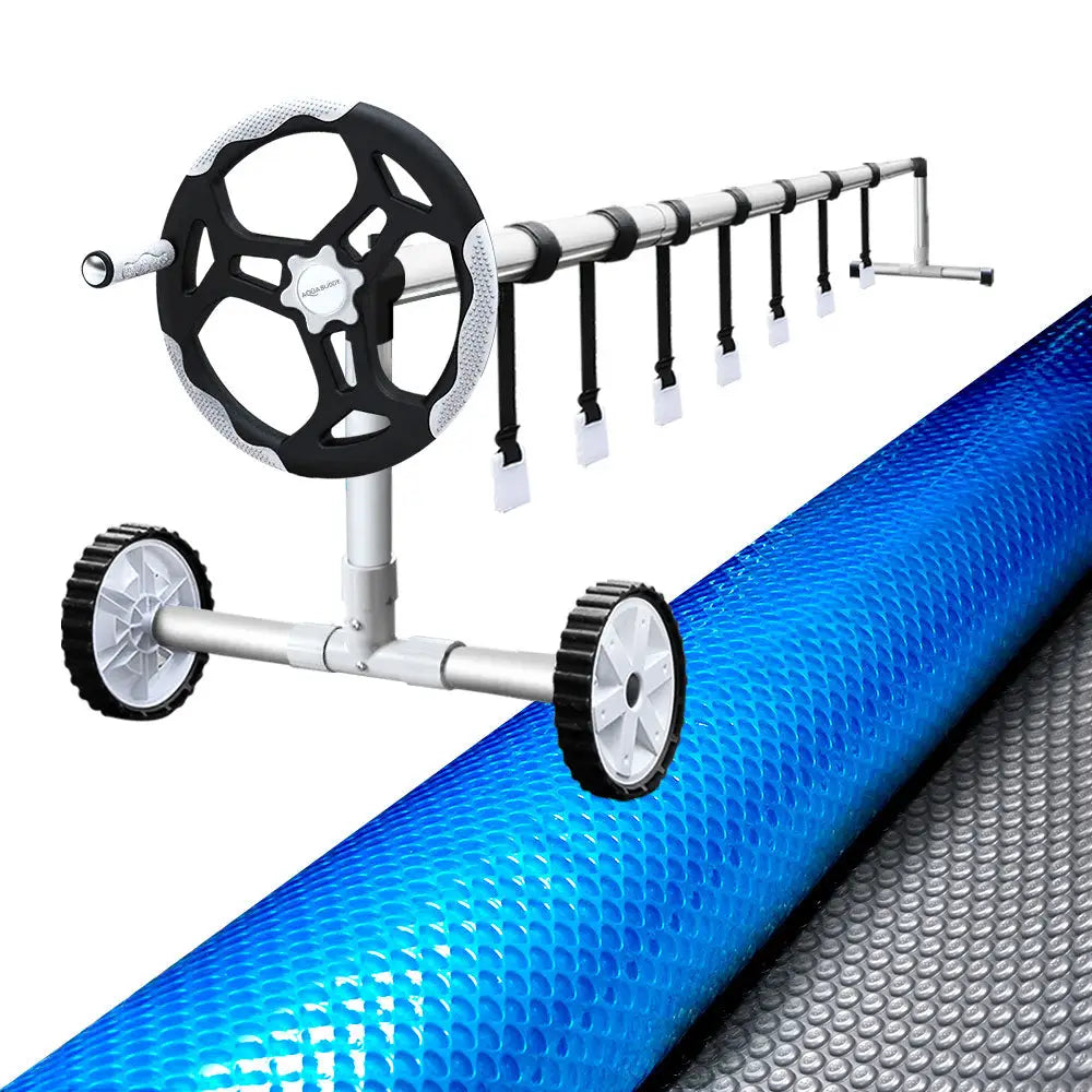 Aquabuddy Pool Cover 500 Micron 11x4.8m Silver Swimming Solar Blanket 5.5m Roller