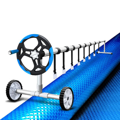 Aquabuddy Pool Cover 500 Micron 11x4.8m Swimming Solar Blanket 5.5m Roller Blue