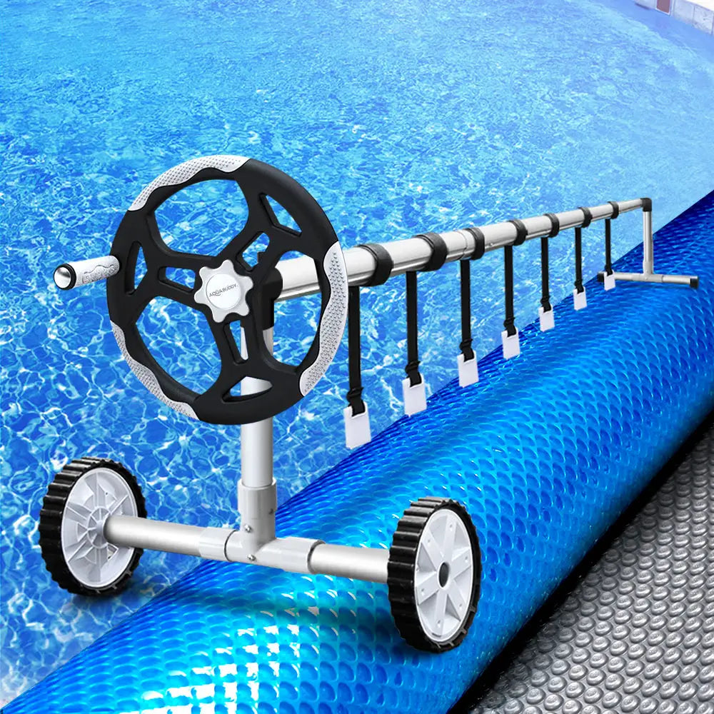 Aquabuddy Pool Cover 500 Micron 8.5x4.2m Swimming Solar Blanket 5.5m Roller