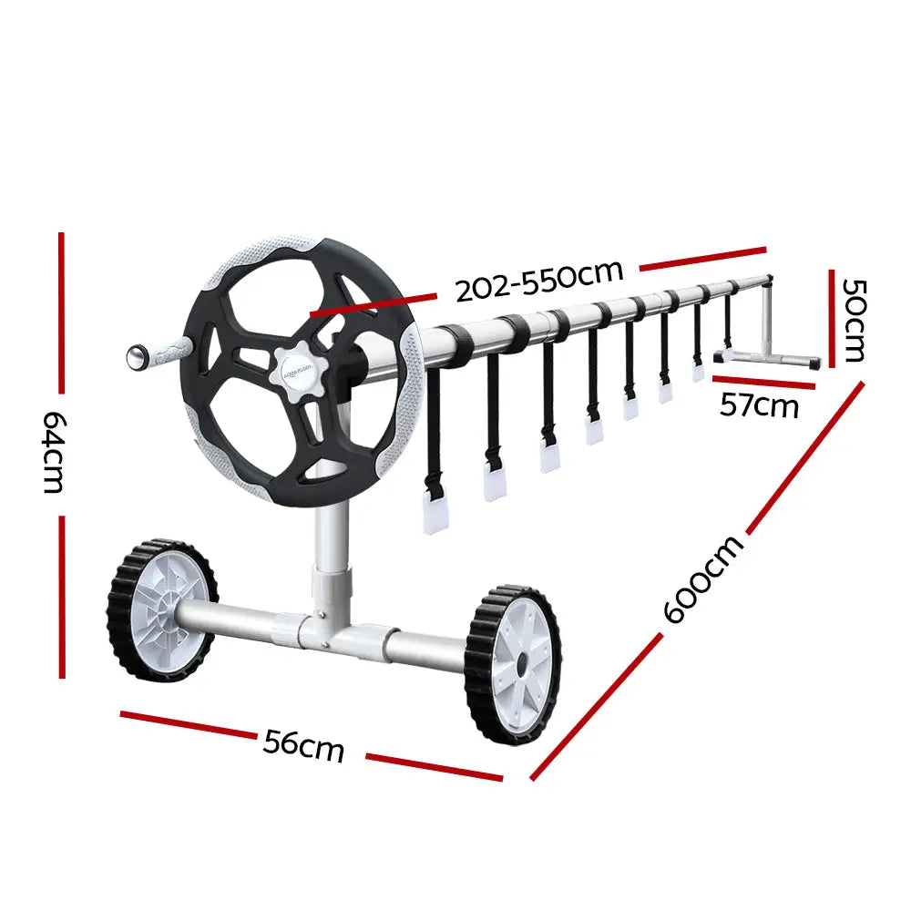 Aquabuddy Pool Cover 500 Micron 9.5x5m Blue Swimming Solar Blanket 5.5m Roller