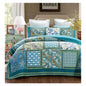 Aquamarine 100% Cotton Quilted 3 Pcs Bedspread Coverlet Set King