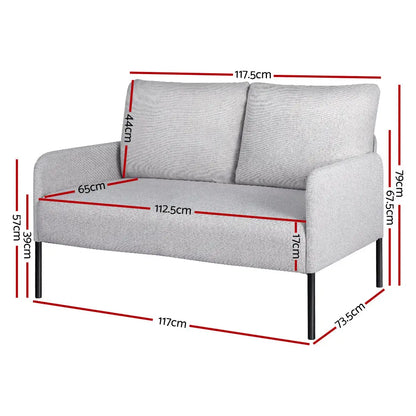 Armchair 2-seater Sofa Pillow Linen Grey