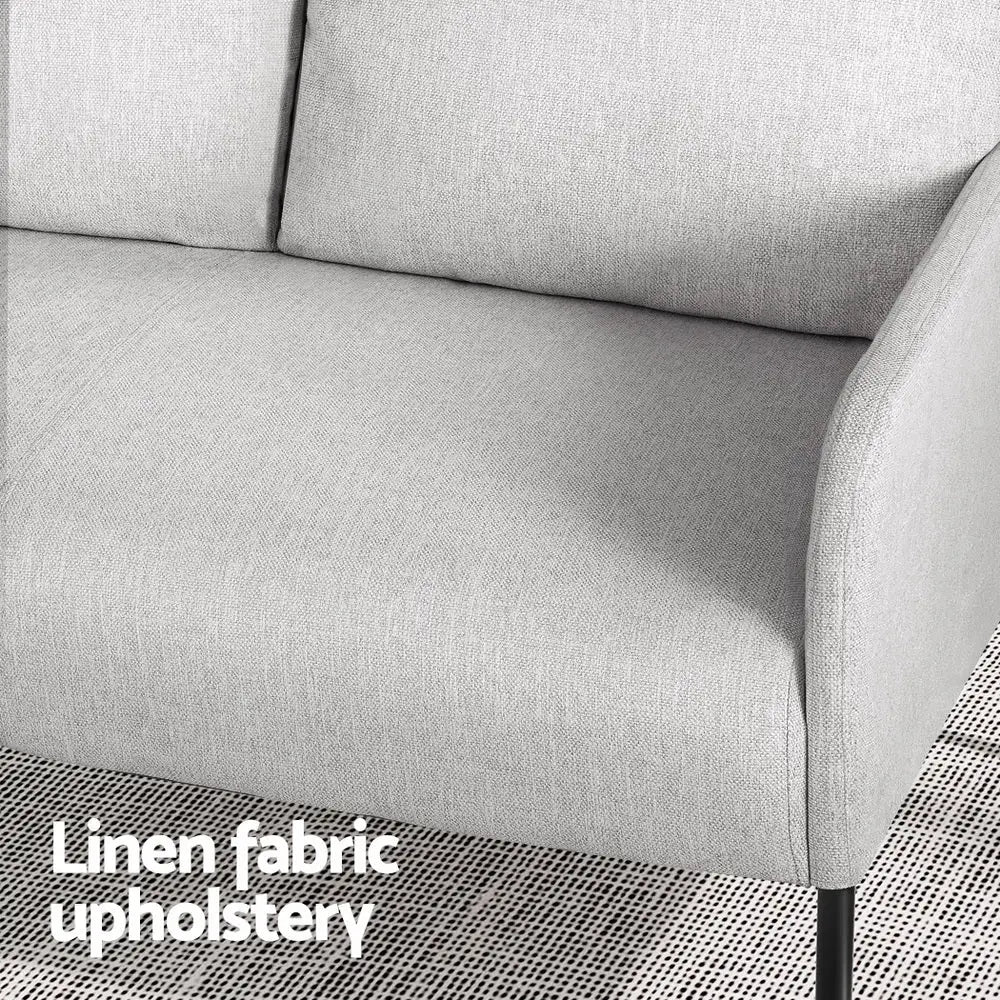 Armchair 2-seater Sofa Pillow Linen Grey