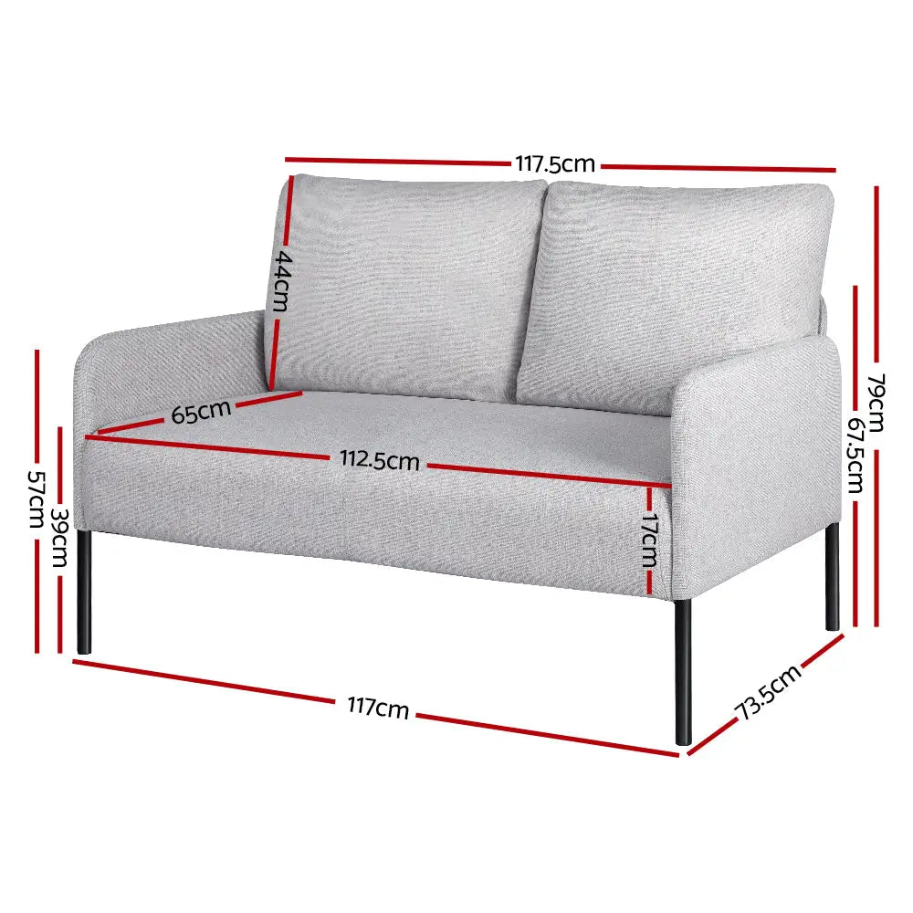 Armchair 2-seater Sofa Pillow Linen Grey