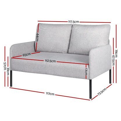 Armchair 2-seater Sofa Pillow Linen Grey