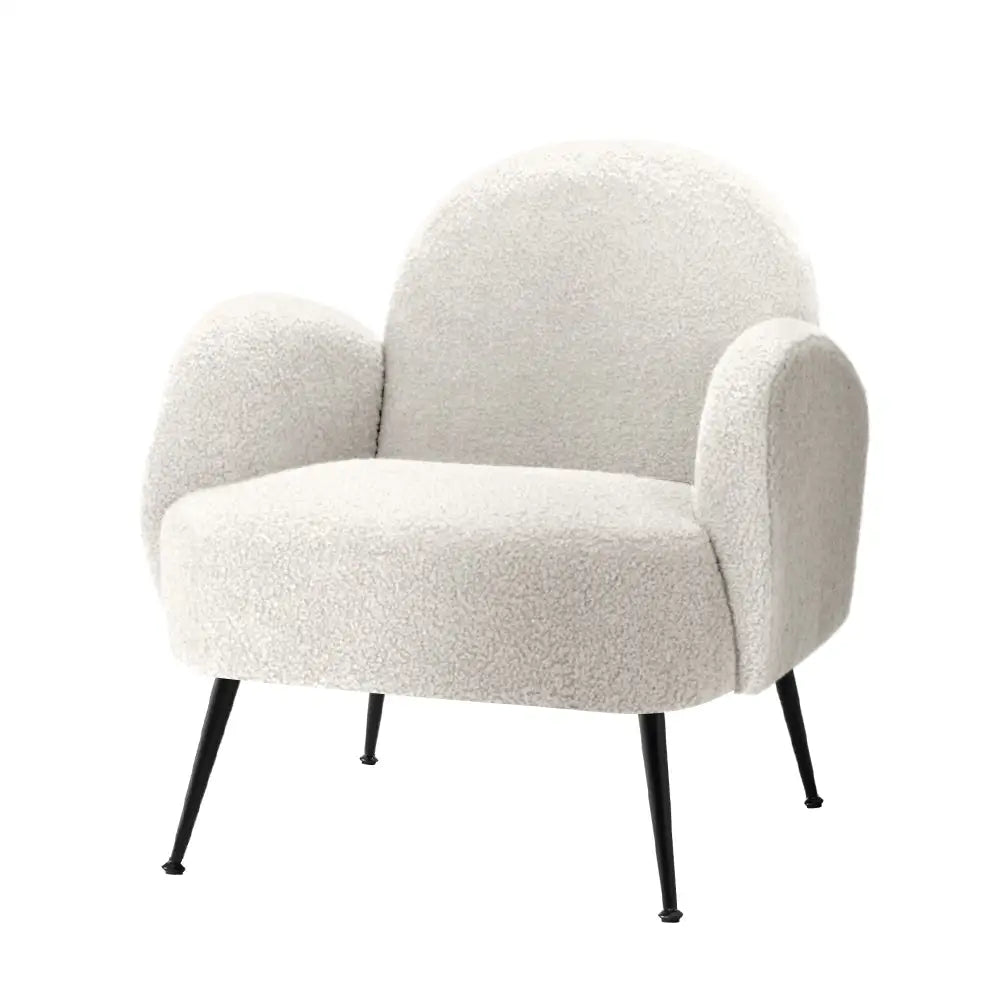 Armchair Boucle White Hanes