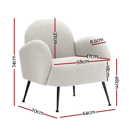 Armchair Boucle White Hanes