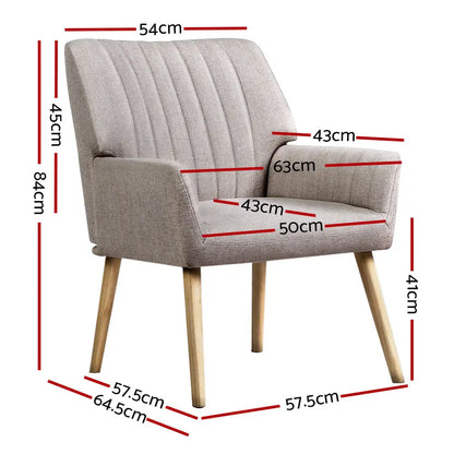 Armchair Fabric Beige Sebastini