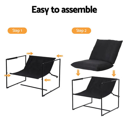 Armchair Lounge Chair Sling Black