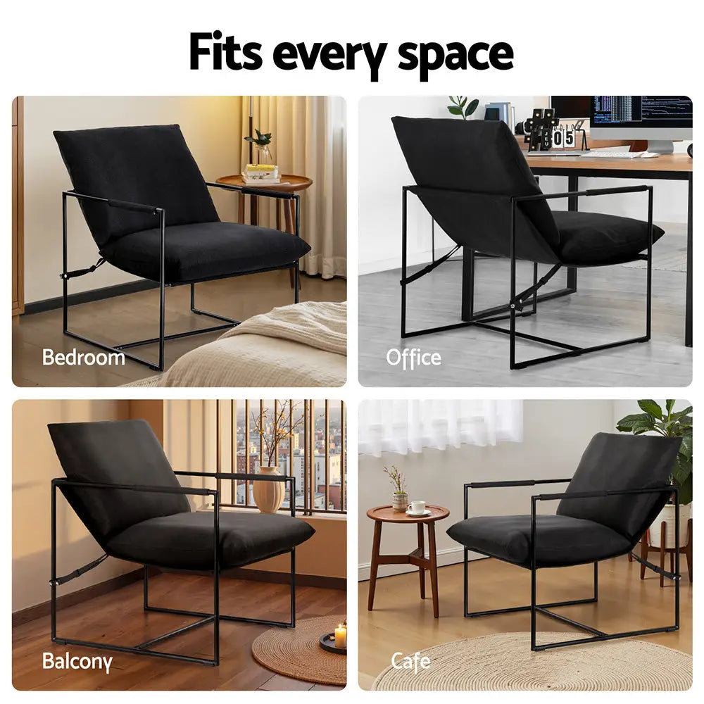 Armchair Lounge Chair Sling Black