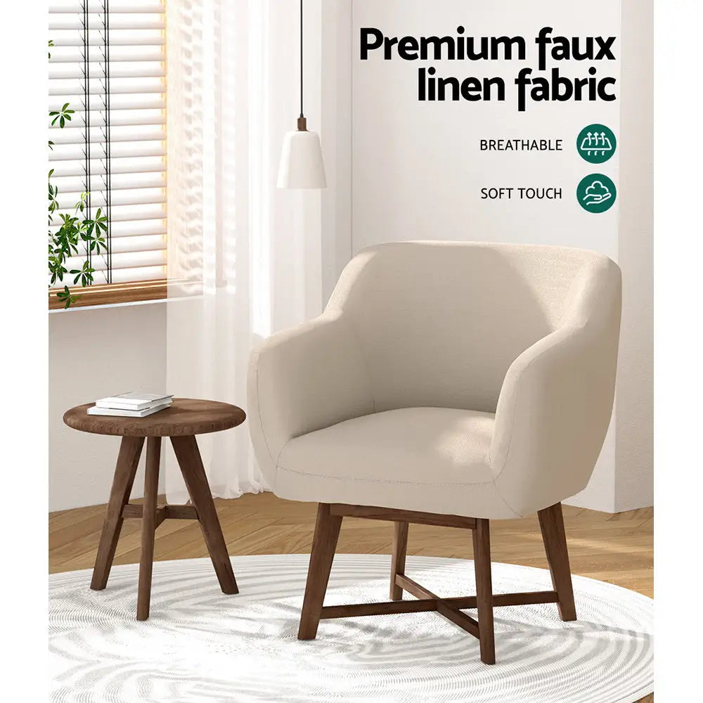 Armchair Tub Chair Beige Aston