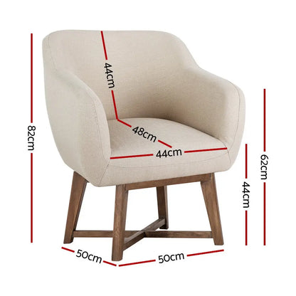 Armchair Tub Chair Beige Aston
