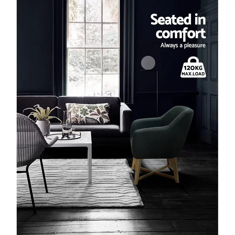 Armchair Tub Chair Charcoal Aston