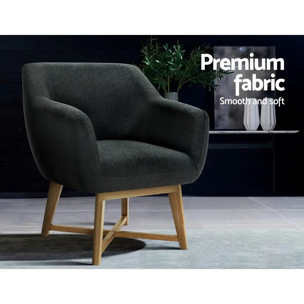 Armchair Tub Chair Charcoal Aston