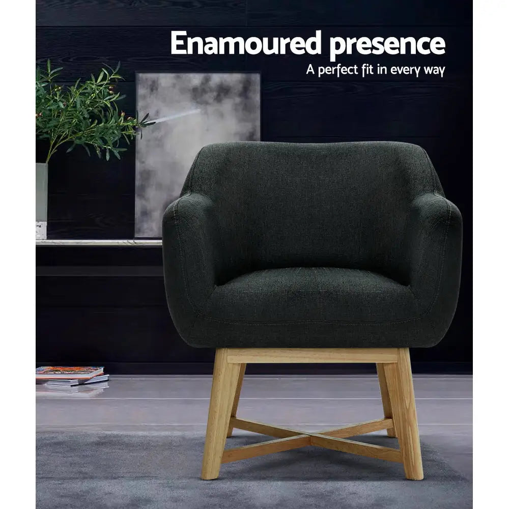 Armchair Tub Chair Charcoal Aston