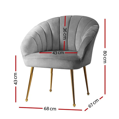 Armchair Velvet Grey Eloise