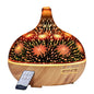 Aroma Diffuser Aromatherapy 3d Glass 400ml | Wooden Base Glass Dome Colorful