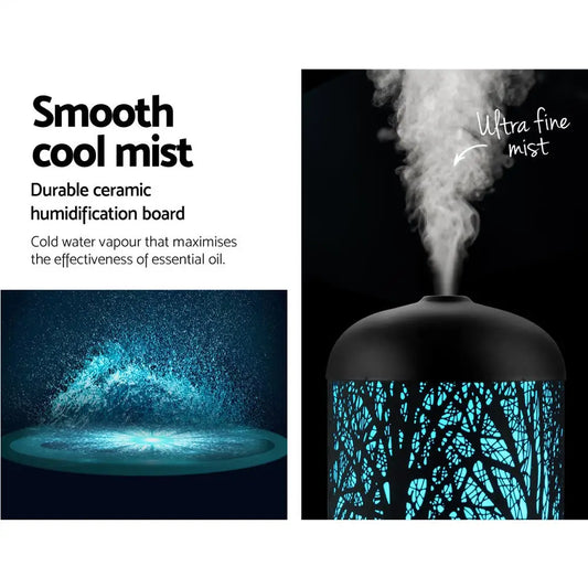 Aroma Diffuser Aromatherapy Black 160ml | Black Ceramic Essential Oil Diffuser