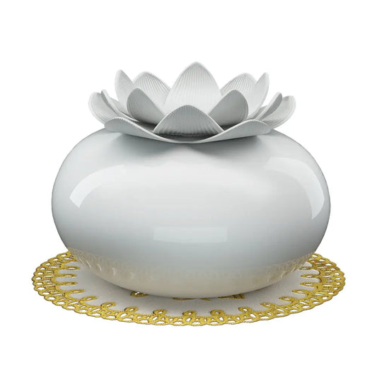 Aroma Diffuser Aromatherapy Lotus 200ml | White Ceramic Incense Burner Delicate