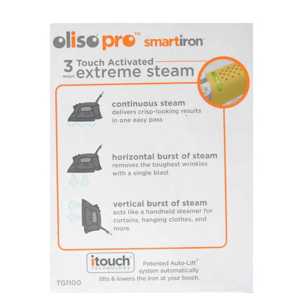 Au Plug Oliso Pro Iron Itouch Smart Technology Clothes Steamer Quilting Tg1100