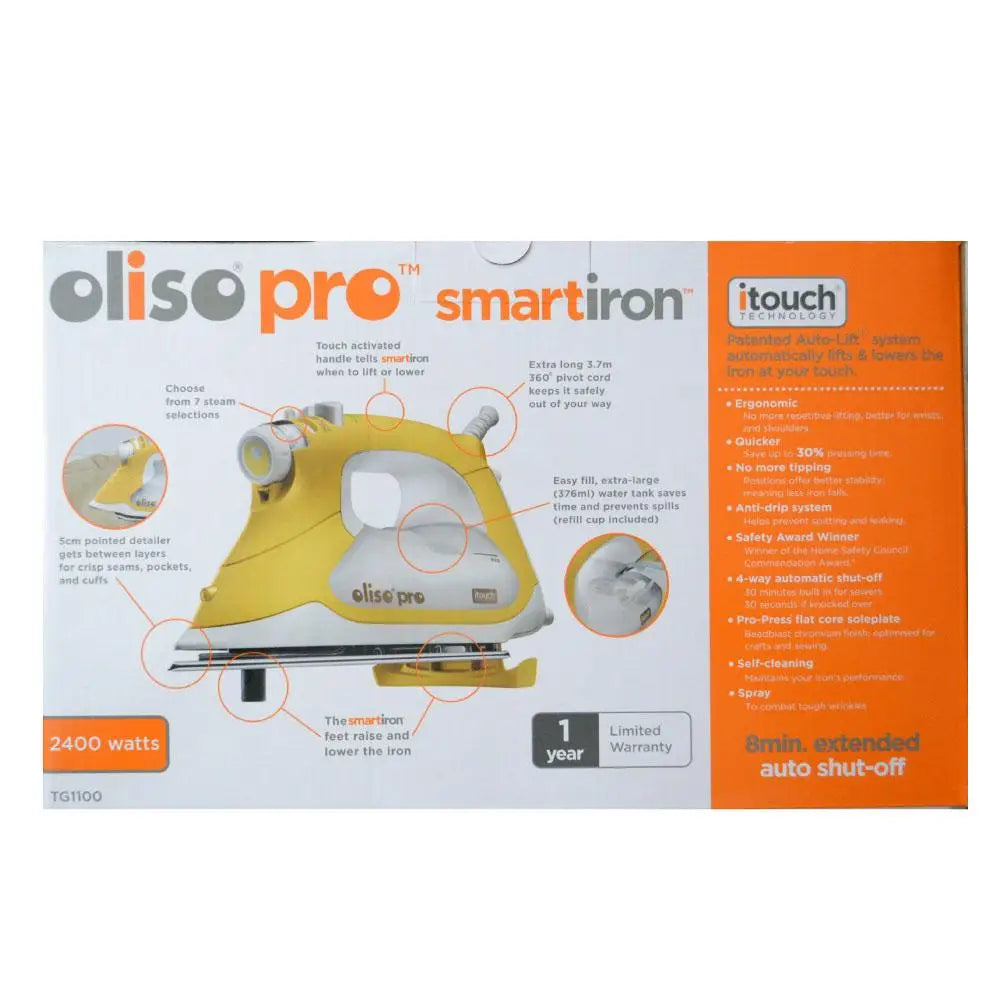 Au Plug Oliso Pro Iron Itouch Smart Technology Clothes Steamer Quilting Tg1100