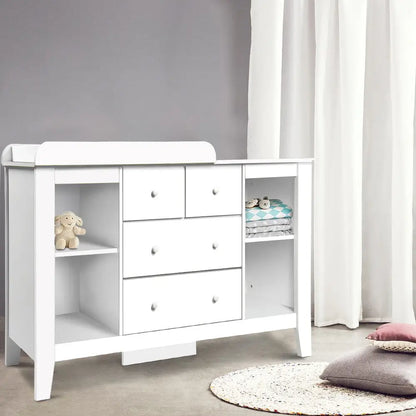 Baby Changing Table Diaper Station Drawers Chest Cabinet Nursery Furniture