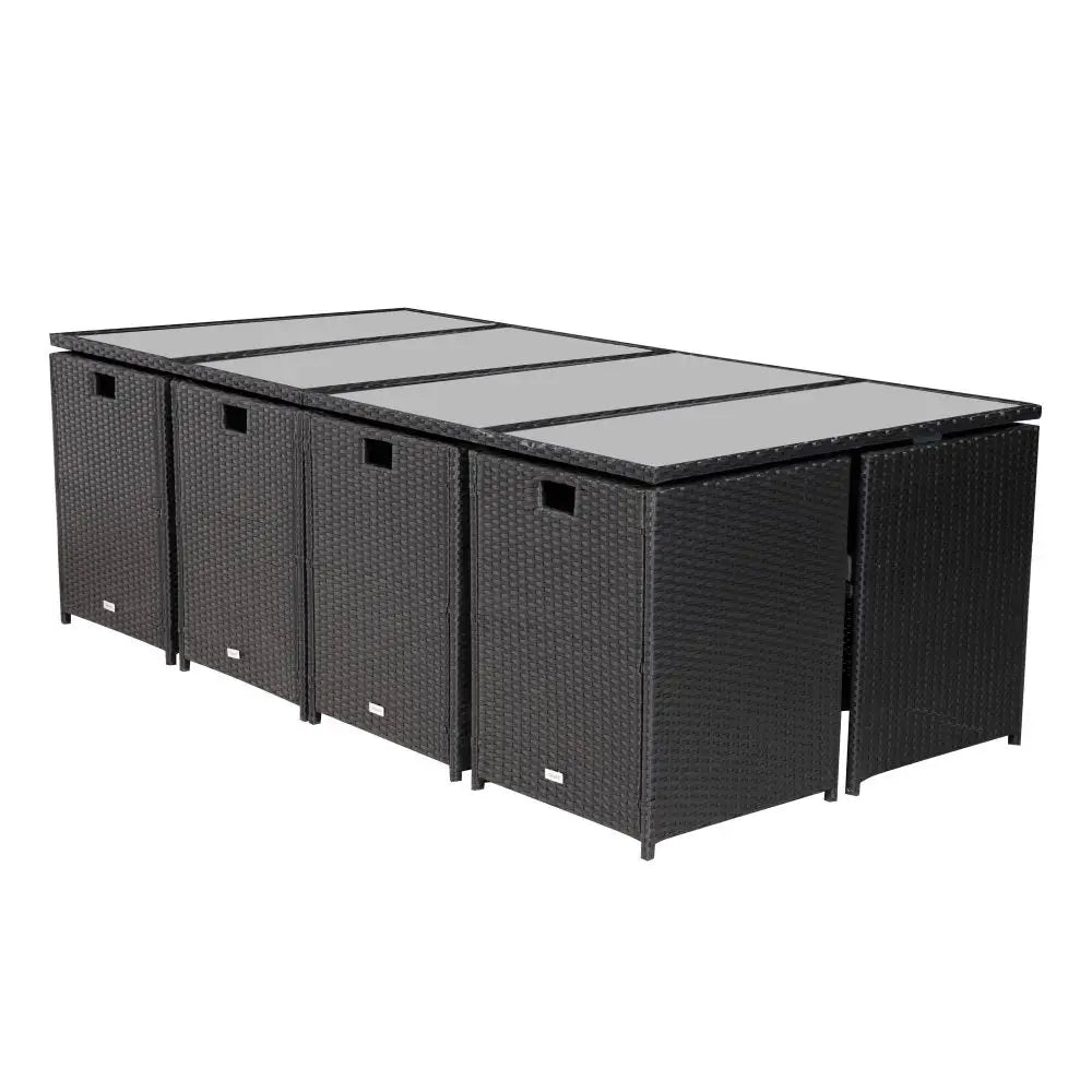 Bali 13pc Outdoor Dining Set-black