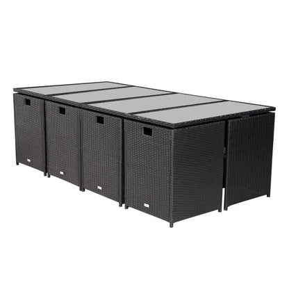 Bali 13pc Outdoor Dining Set-black