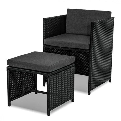 Bali 13pc Outdoor Dining Set-black