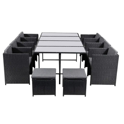 Bali 13pc Outdoor Dining Set-black