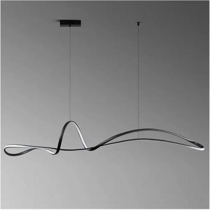 Bamdecor A210 Modern Led Linear Pendant Lights with Dimmable and Adjustable Hanging Length 150cm -black