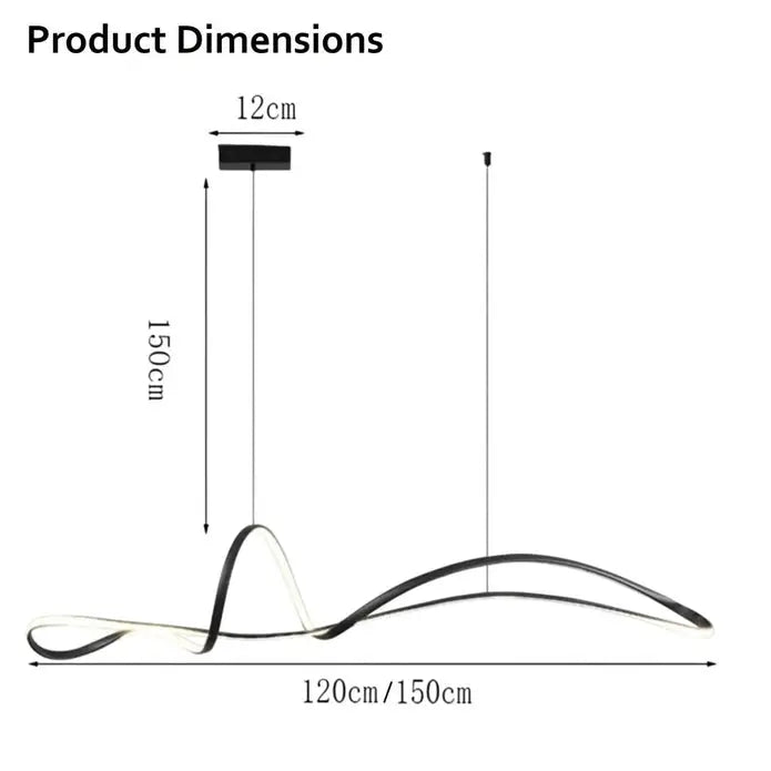 Bamdecor A210 Modern Led Linear Pendant Lights with Dimmable and Adjustable Hanging Length 150cm -black
