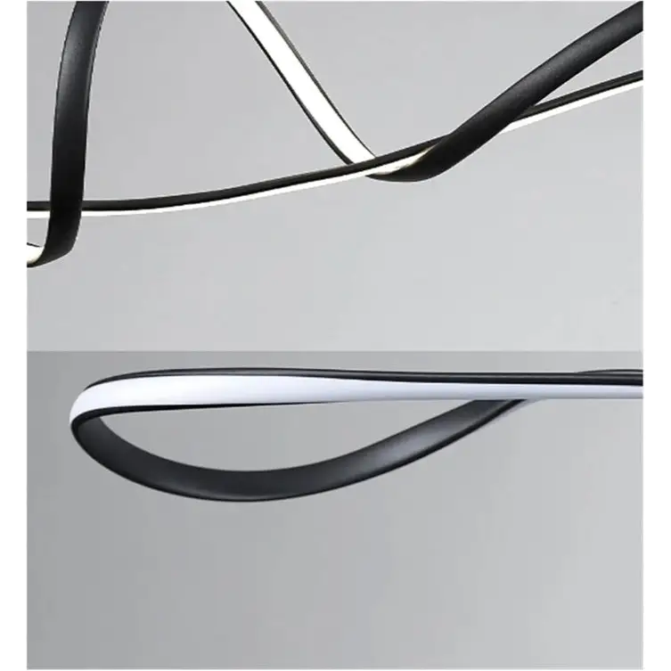 Bamdecor A210 Modern Led Linear Pendant Lights with Dimmable and Adjustable Hanging Length 150cm -black