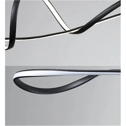 Bamdecor A210 Modern Led Linear Pendant Lights with Dimmable and Adjustable Hanging Length 150cm -black