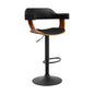 Bar Stools Gas Lift Leather W/armrest All Black