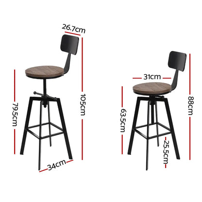 Bar Stools Kitchen Counter Chairs Vintage Metal X2