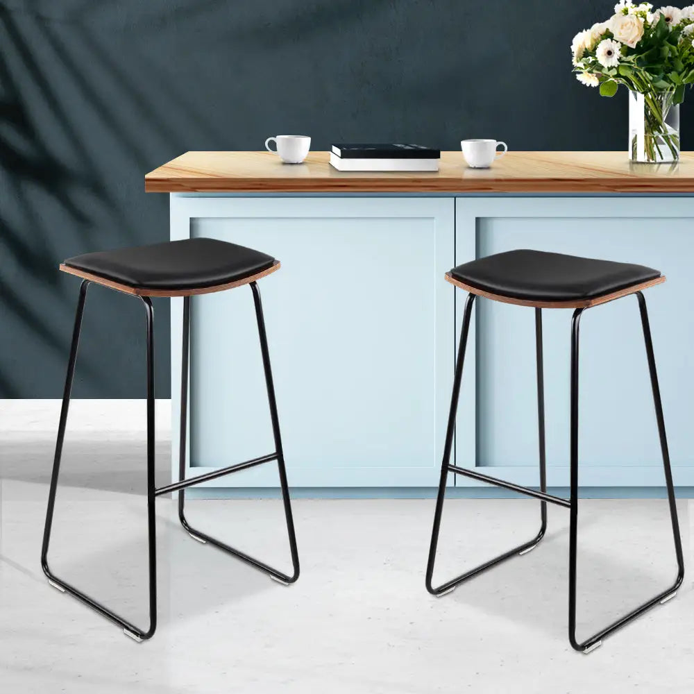 Bar Stools Kitchen Counter Metal Chairs X2