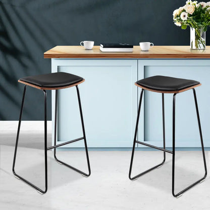 Bar Stools Kitchen Counter Metal Chairs X2