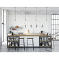 Wood with black seat set of 2 metal frame kitchen counter stools - Seat width 40cm; leg footprint 43cm x 43cm; overall height 76cm