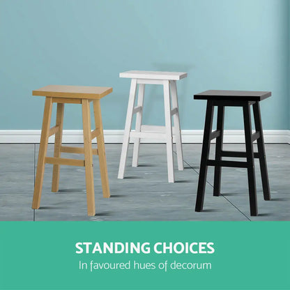 Bar Stools Kitchen Counter Wooden Chairs Black X4