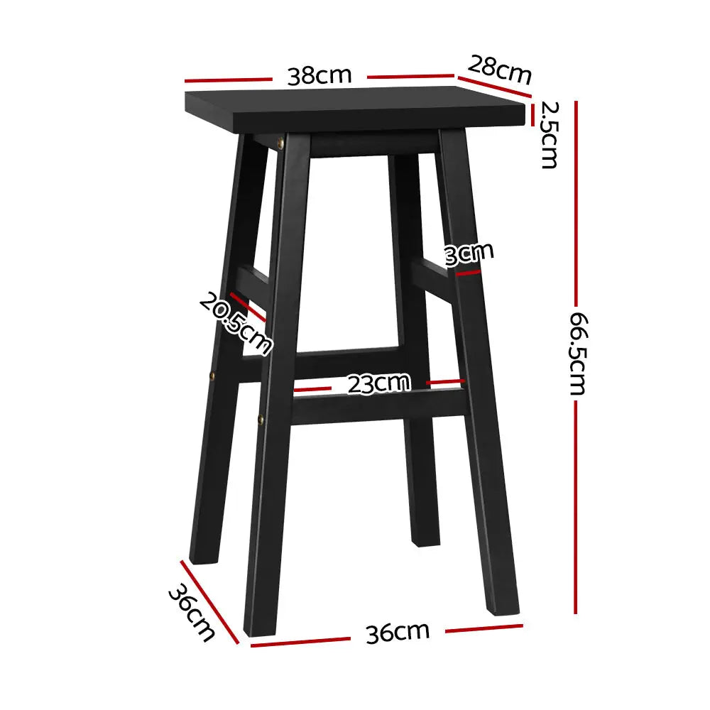 Bar Stools Kitchen Counter Wooden Chairs Black X4