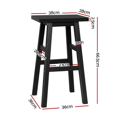 Bar Stools Kitchen Counter Wooden Chairs Black X4