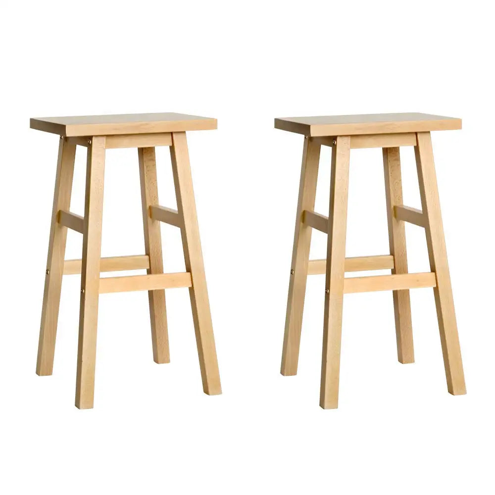 Bar Stools Kitchen Counter Wooden Chairs Natural X2