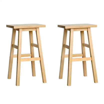 Bar Stools Kitchen Counter Wooden Chairs Natural X2