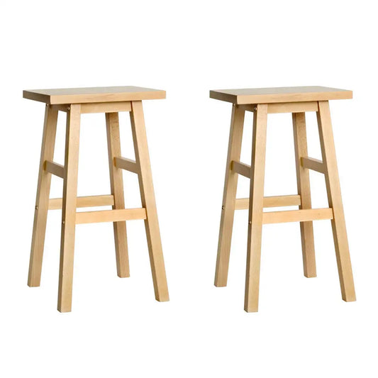 Bar Stools Kitchen Counter Wooden Chairs Natural X2