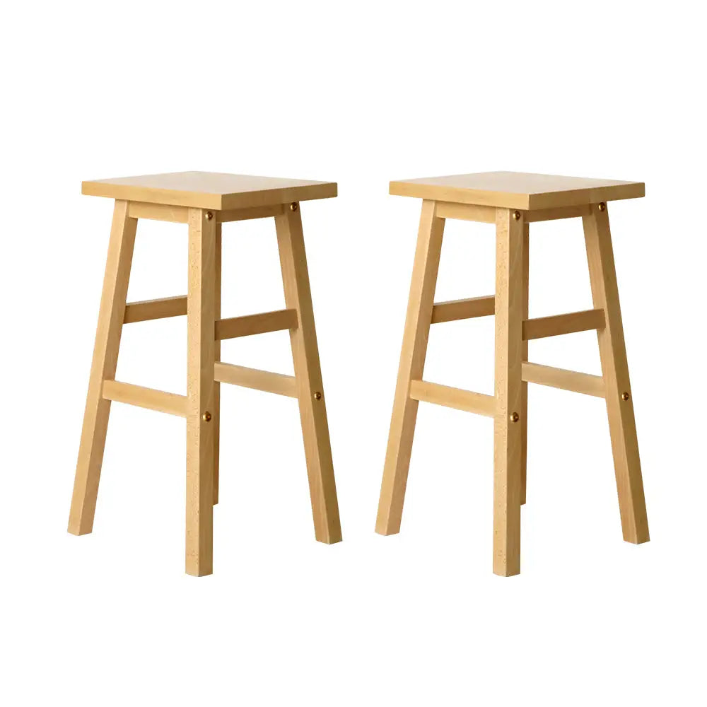 Bar Stools Kitchen Counter Wooden Chairs Natural X2